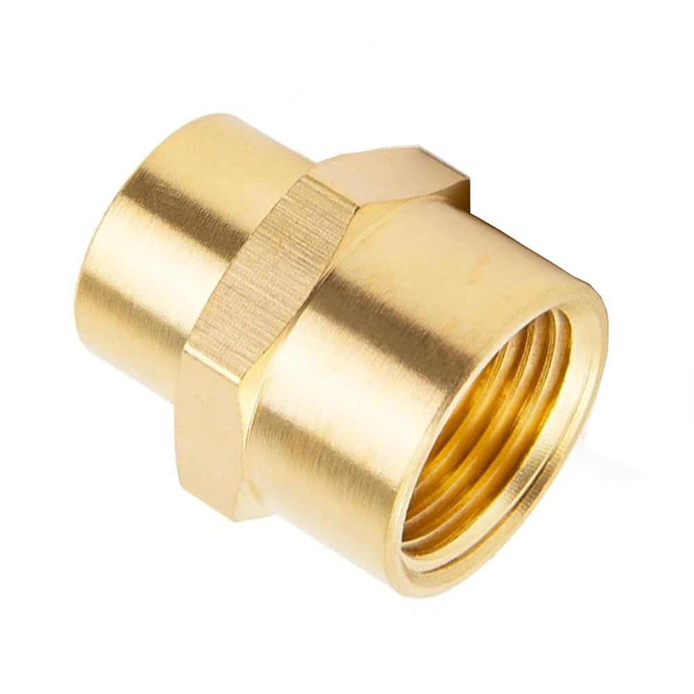 119-N3-N4 FloFlex Brass Pipe Fitting<BR>Reducuing Coupler Female x Female Reducer 1/2" Female x 3/8" Female NPT